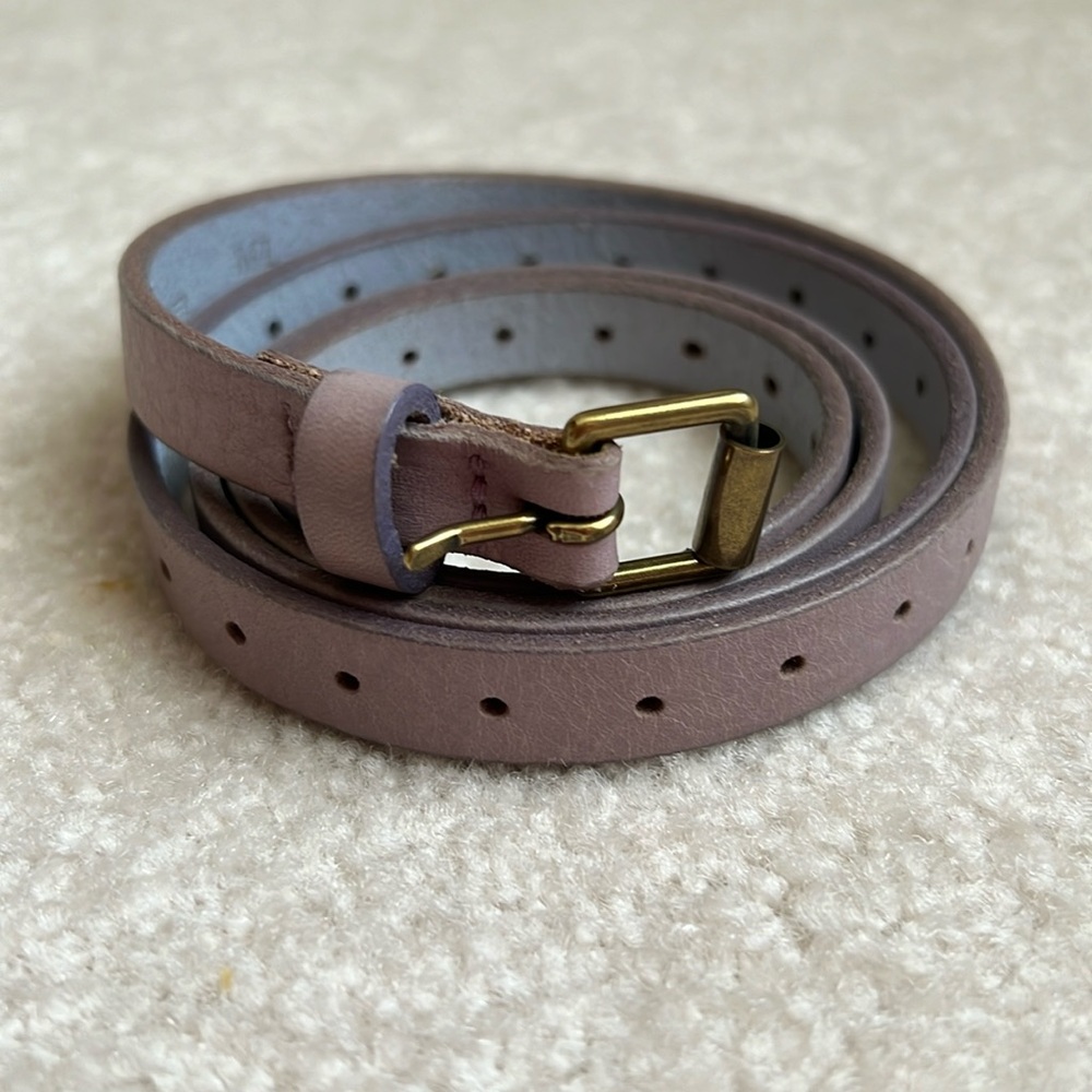 J.Crew Genuine Leather Lavender Skinny Belt